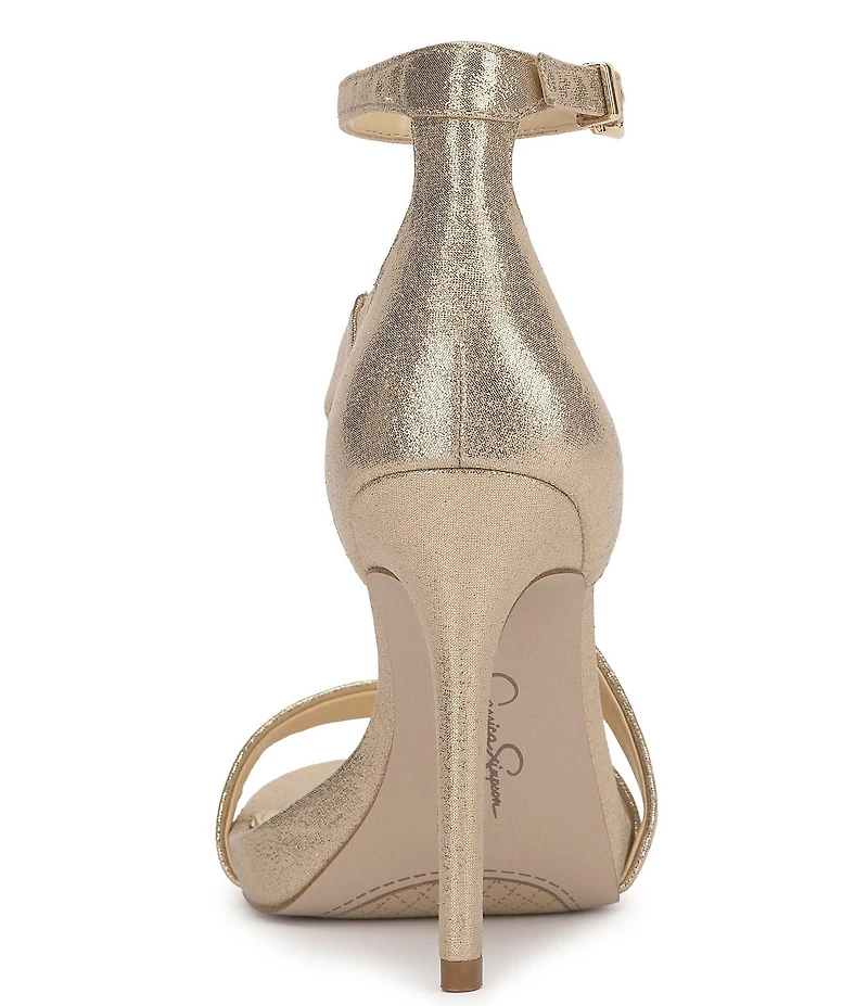 Jessica Simpson Rayli Metallic Ankle Wrap Stiletto Dress Sandals