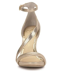 Jessica Simpson Rayli Metallic Ankle Wrap Stiletto Dress Sandals