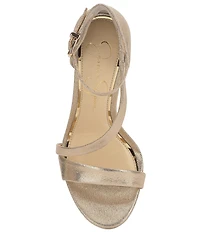 Jessica Simpson Rayli Metallic Ankle Wrap Stiletto Dress Sandals