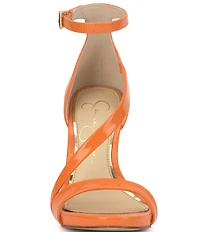 Jessica Simpson Rayli Patent Ankle Wrap Stiletto Dress Sandals
