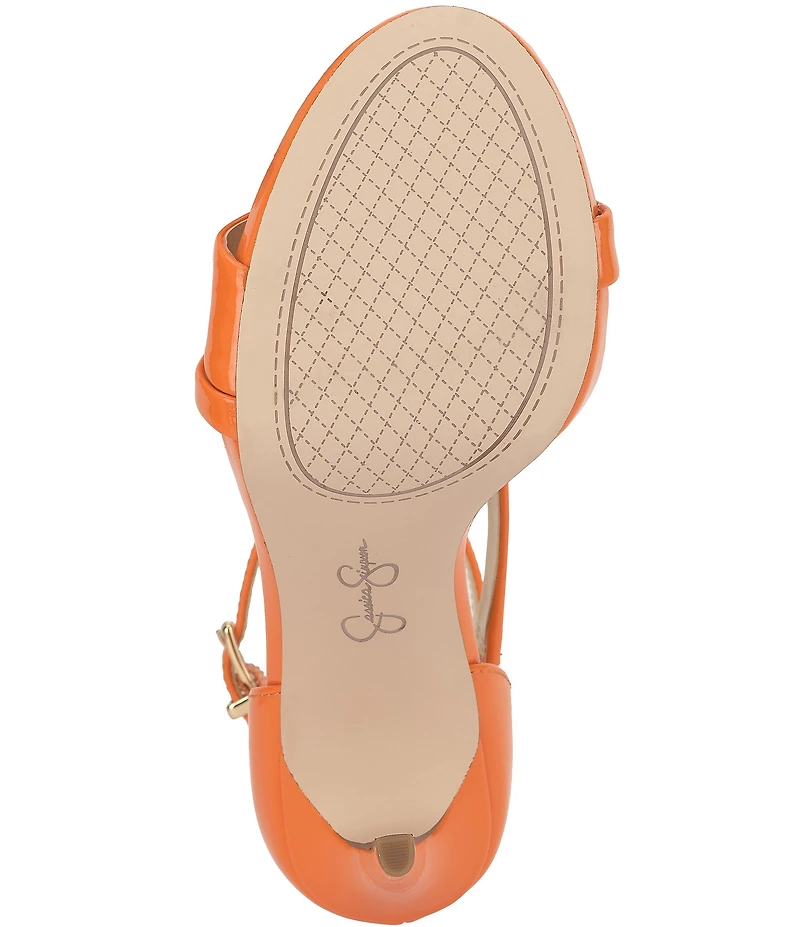 Jessica Simpson Rayli Patent Ankle Wrap Stiletto Dress Sandals