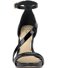 Jessica Simpson Rayli Patent Ankle Wrap Stiletto Dress Sandals