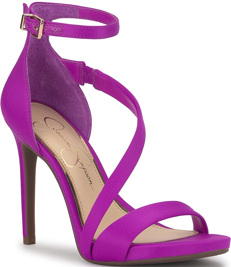 Jessica Simpson Rayli Satin Ankle Wrap Stiletto Dress Sandals