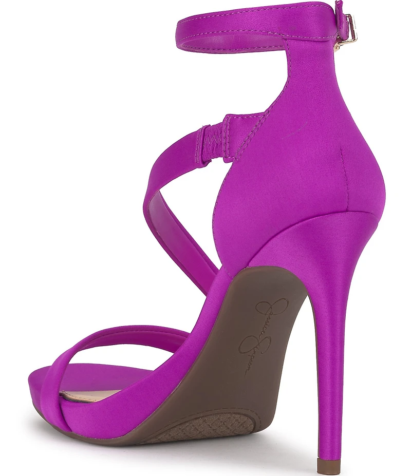 Jessica Simpson Rayli Satin Ankle Wrap Stiletto Dress Sandals