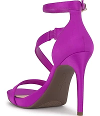 Jessica Simpson Rayli Satin Ankle Wrap Stiletto Dress Sandals