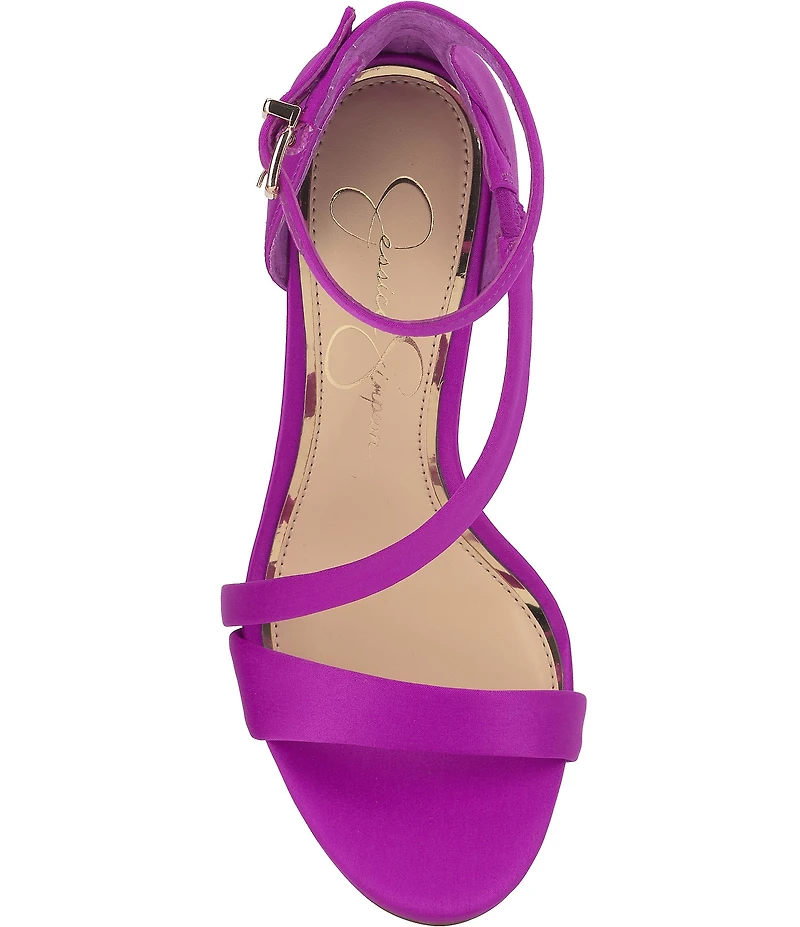 Jessica Simpson Rayli Satin Ankle Wrap Stiletto Dress Sandals