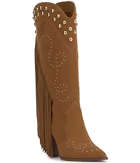 Jessica Simpson Rosera Studded Fringe Western Boots