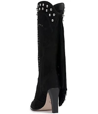 Jessica Simpson Rosera Studded Fringe Western Boots