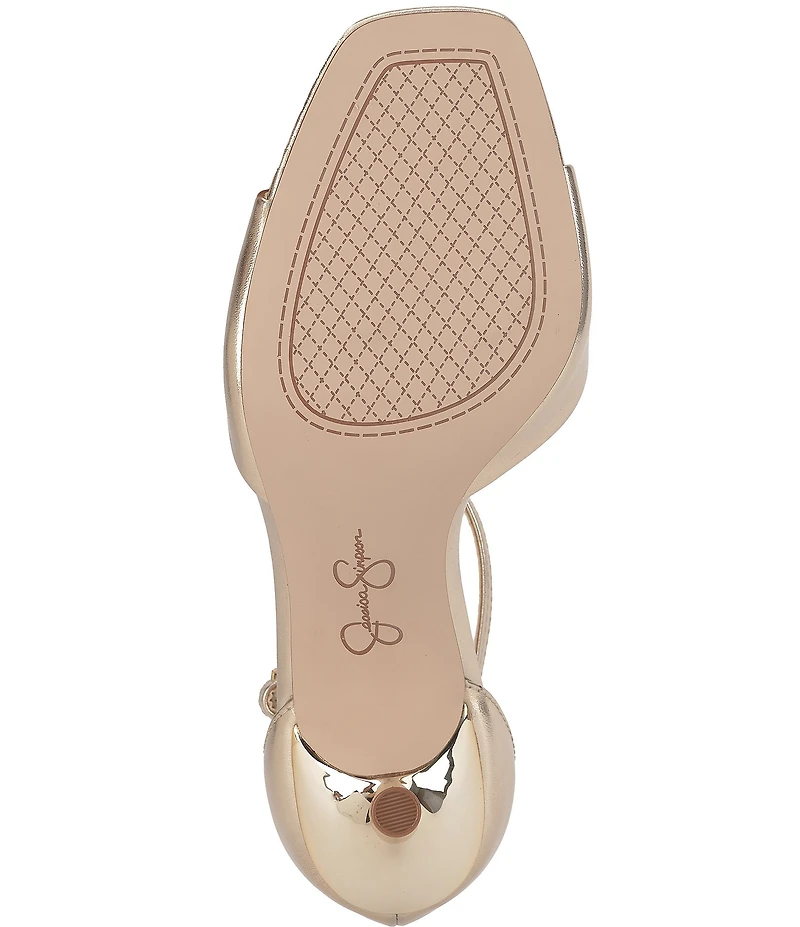 Jessica Simpson Rovena Metallic Ankle Strap Dress Sandals