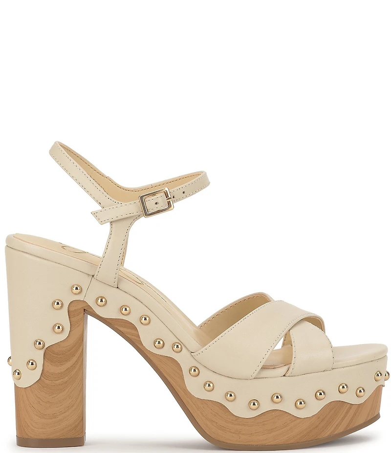 Jessica Simpson Samintia Leather Studded Platform Sandals