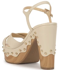 Jessica Simpson Samintia Leather Studded Platform Sandals