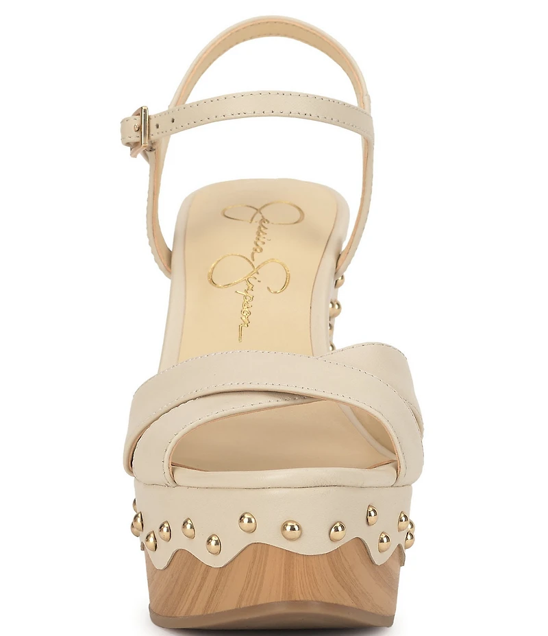 Jessica Simpson Samintia Leather Studded Platform Sandals