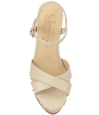 Jessica Simpson Samintia Leather Studded Platform Sandals