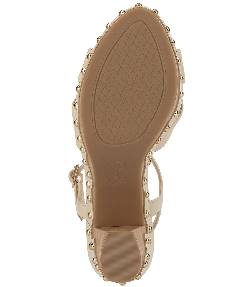 Jessica Simpson Samintia Leather Studded Platform Sandals