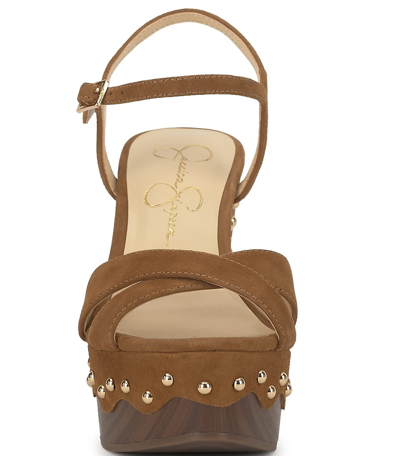 Jessica Simpson Samintia Suede Studded Platform Sandals