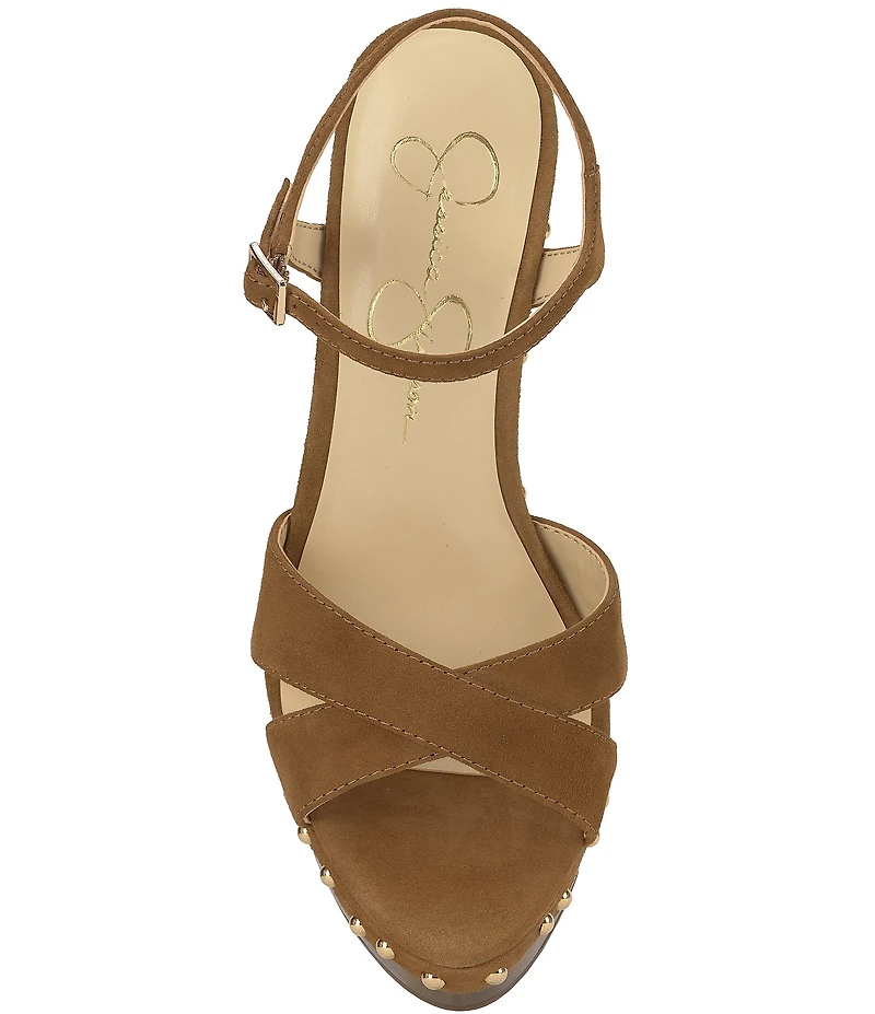 Jessica Simpson Samintia Suede Studded Platform Sandals