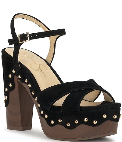Jessica Simpson Samintia Suede Studded Platform Sandals