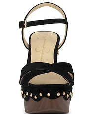 Jessica Simpson Samintia Suede Studded Platform Sandals