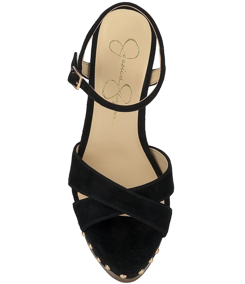 Jessica Simpson Samintia Suede Studded Platform Sandals