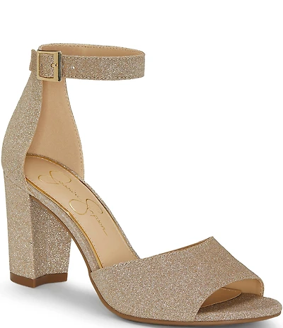 Jessica Simpson Sherron Glitter Ankle Strap Dress Sandals