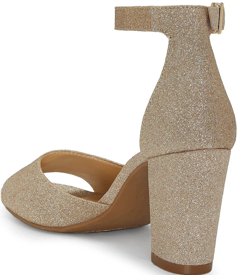 Jessica Simpson Sherron Glitter Ankle Strap Dress Sandals