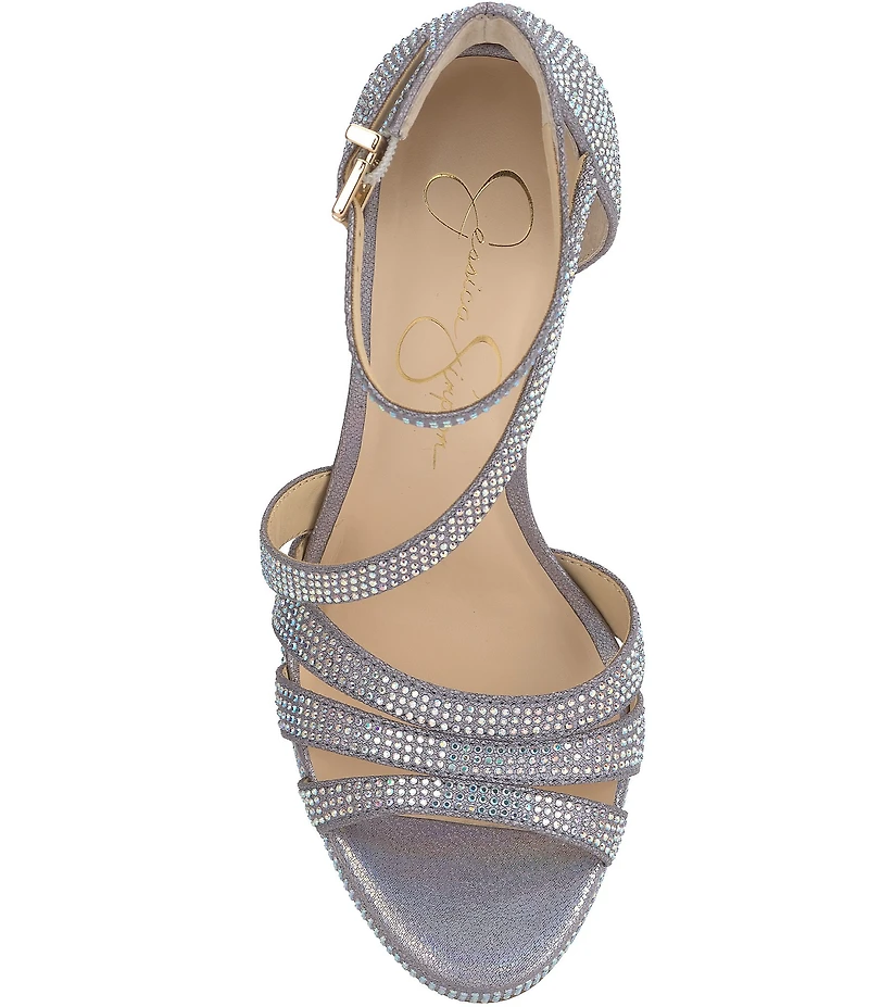 Jessica Simpson Shyremin Iridescent Rhinestone Platform Dress Sandals