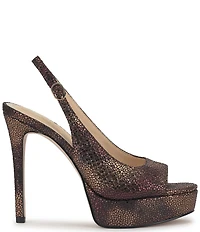 Jessica Simpson Sibilla Embossed Slingback Peep Toe Platform Pumps