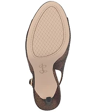 Jessica Simpson Sibilla Embossed Slingback Peep Toe Platform Pumps