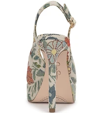 Jessica Simpson Sibilla Floral Brocade Slingback Platform Peep Toe Pumps