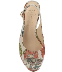 Jessica Simpson Sibilla Floral Brocade Slingback Platform Peep Toe Pumps