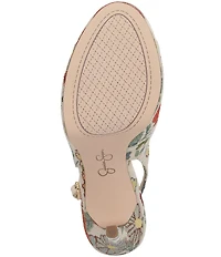 Jessica Simpson Sibilla Floral Brocade Slingback Platform Peep Toe Pumps