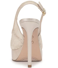 Jessica Simpson Sibilla Glitter Lace Slingback Peep Toe Platform Pumps