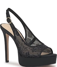 Jessica Simpson Sibilla Lace Slingback Peep Toe Platform Pumps