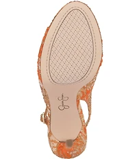 Jessica Simpson Sibilla Metallic Slingback Platform Peep Toe Pumps