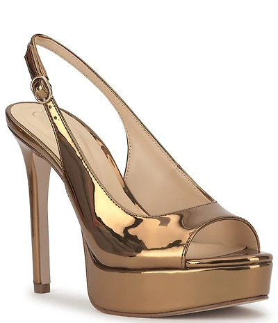 Jessica Simpson Sibilla Patent Peep Toe Slingback Platform Dress Pumps
