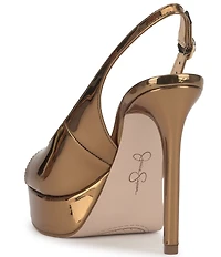Jessica Simpson Sibilla Patent Peep Toe Slingback Platform Dress Pumps