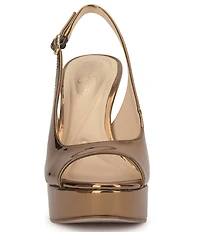 Jessica Simpson Sibilla Patent Peep Toe Slingback Platform Dress Pumps