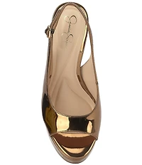 Jessica Simpson Sibilla Patent Peep Toe Slingback Platform Dress Pumps