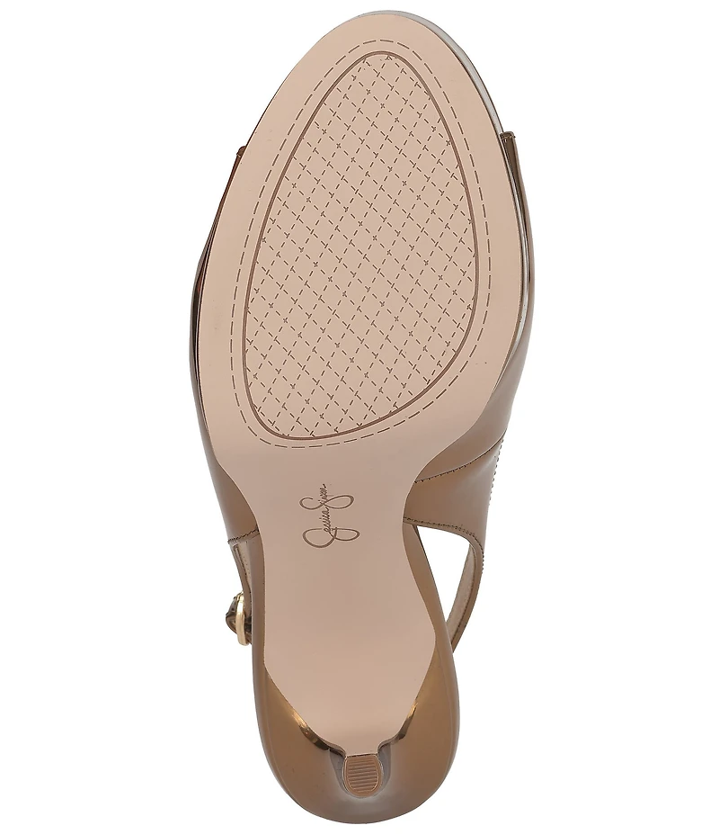 Jessica Simpson Sibilla Patent Peep Toe Slingback Platform Dress Pumps