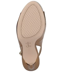 Jessica Simpson Sibilla Patent Peep Toe Slingback Platform Dress Pumps