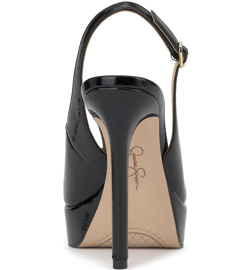 Jessica Simpson Sibilla Patent Peep Toe Slingback Platform Dress Pumps