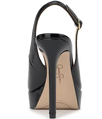 Jessica Simpson Sibilla Patent Peep Toe Slingback Platform Dress Pumps