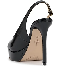Jessica Simpson Sibilla Patent Peep Toe Slingback Platform Dress Pumps