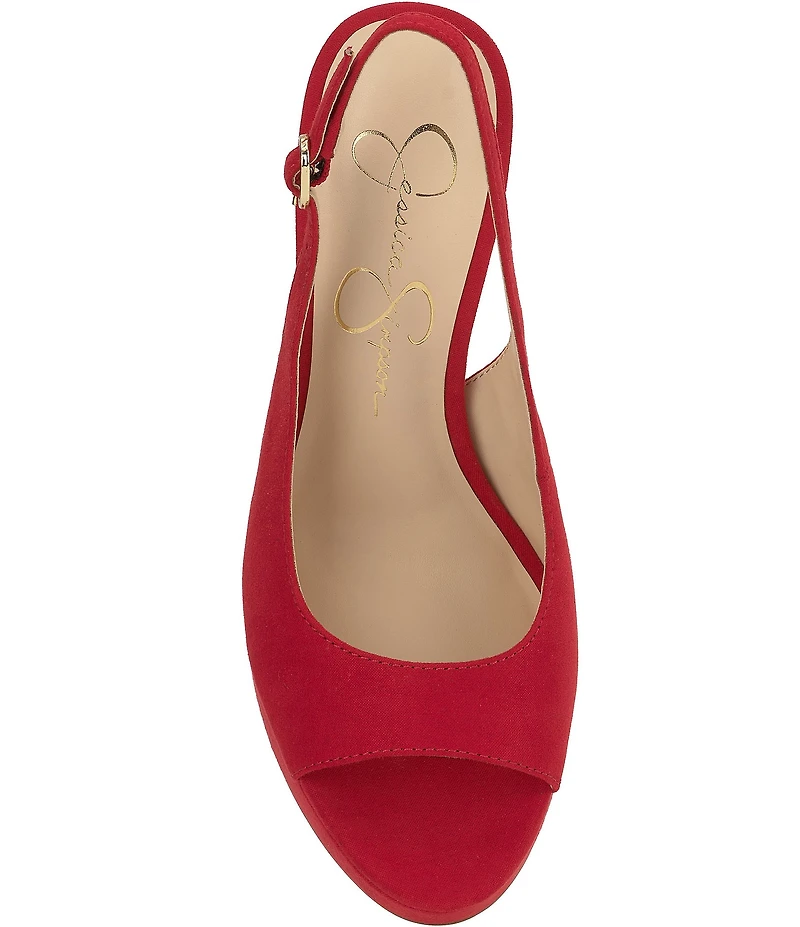 Jessica Simpson Sibilla Peep Toe Slingback Platform Pumps