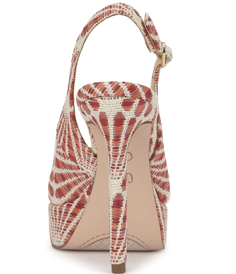 Jessica Simpson Sibilla Raffia Patterned Slingback Platform Pumps