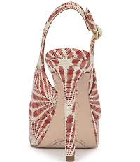 Jessica Simpson Sibilla Raffia Patterned Slingback Platform Pumps
