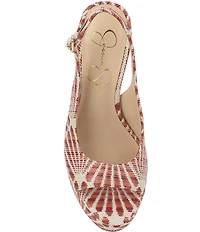 Jessica Simpson Sibilla Raffia Patterned Slingback Platform Pumps