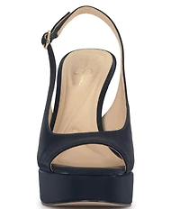 Jessica Simpson Sibilla Sateen Slingback Peep Toe Platform Pumps