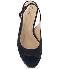 Jessica Simpson Sibilla Sateen Slingback Peep Toe Platform Pumps
