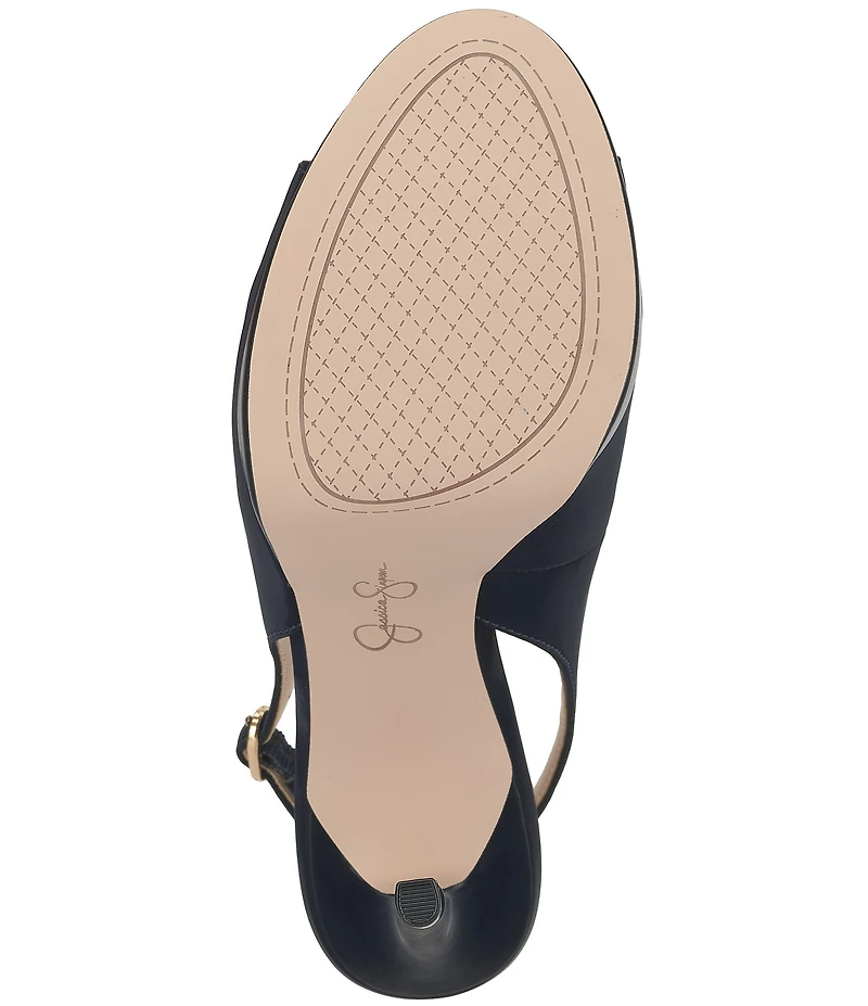Jessica Simpson Sibilla Sateen Slingback Peep Toe Platform Pumps